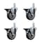 Service Caster 4'' Thermoplastic Rubber Swivel 7/8'' Square Stem Caster Set with Brake, 4PK SCC-SQ20S414-TPRB-PLB-78-4 - alternate 1